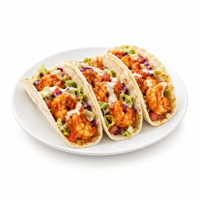 Don Pablo's Primo Tacos Buffalo Shrimp Trio without Dressing