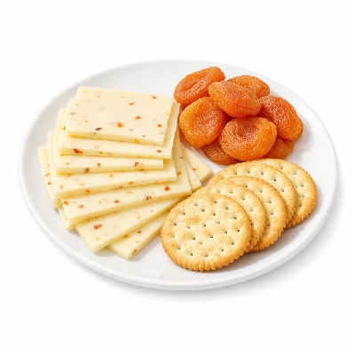 Dried Apricot Pepper Jack Cheese and Crackers