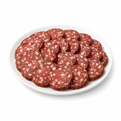 Dry or hard pork and beef salami
