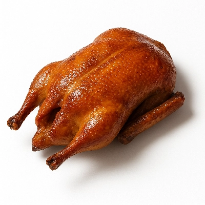 Duck domesticated meat and skin cooked roasted