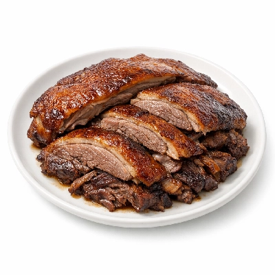 Duck domesticated meat only cooked roasted