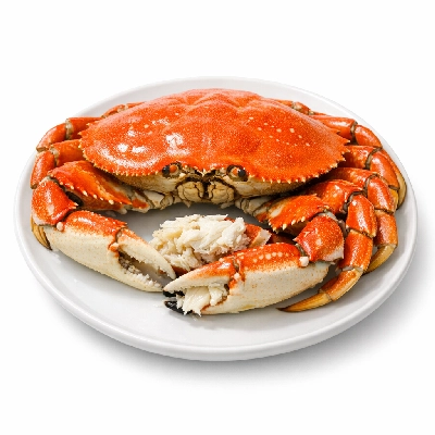 Dungeness crab cooked moist heat