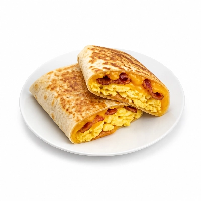 Dunkin' Donuts Breakfast Sandwiches Bacon Egg and Cheese Wake up Wrap