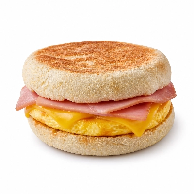 Dunkin' Donuts Breakfast Sandwiches Ham Egg & Cheese on English Muffin