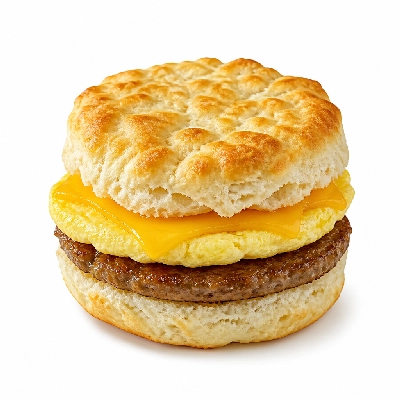 Dunkin' Donuts Breakfast Sandwiches Sausage Egg & Cheese on Biscuit