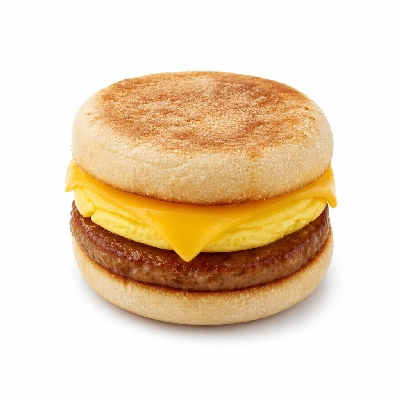 Dunkin' Donuts Breakfast Sandwiches Sausage Egg & Cheese on English Muffin