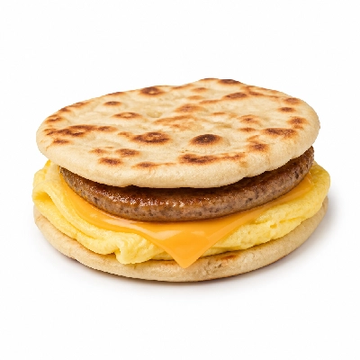 Dunkin' Donuts Breakfast Sandwiches Turkey Sausage Flatbread