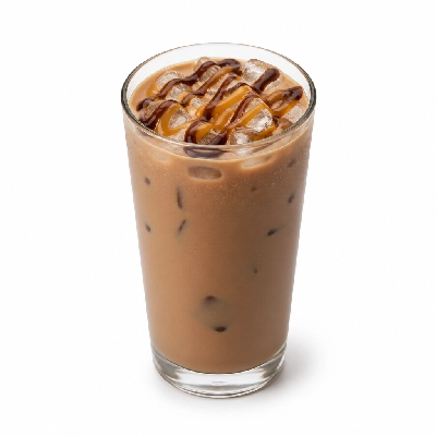 Dunkin' Donuts Espresso Beverages Iced Caramel Mocha Latte with Milk Medium