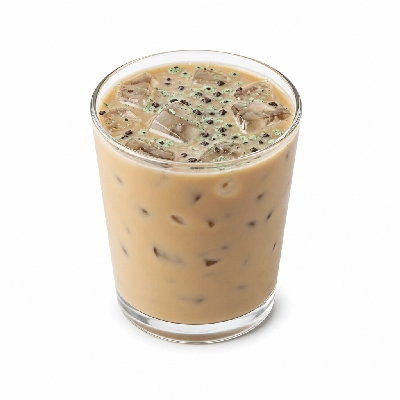 Dunkin' Donuts Espresso Beverages Mint Chocolate Chip Iced Latte with Skim Milk Small