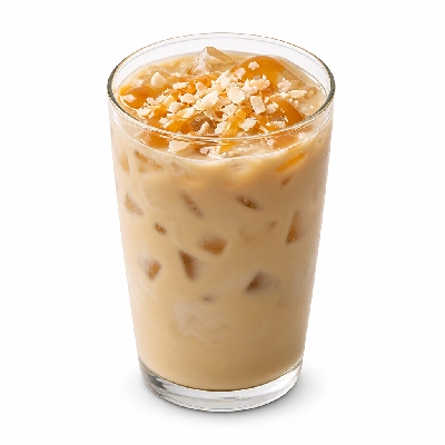 Dunkin' Donuts Girl Scouts Coconut Caramel Inspired Iced Latte with Skim Milk Large