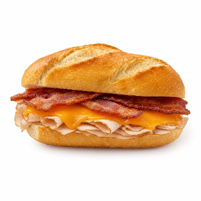 Dunkin' Donuts Pm Sandwiches Turkey Cheddar Bacon on a French Roll