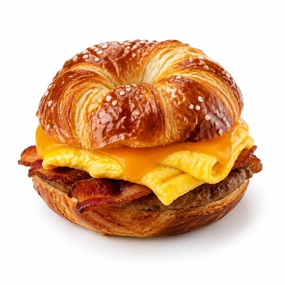 Dunkin' Donuts Pretzel Croissant Breakfast Sandwich
