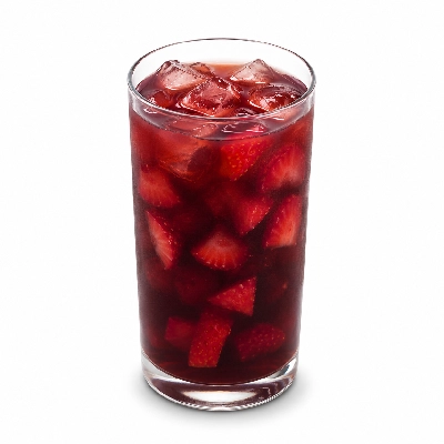 Dunkin' Donuts Tea Blackberry Iced with Strawberries Lrg