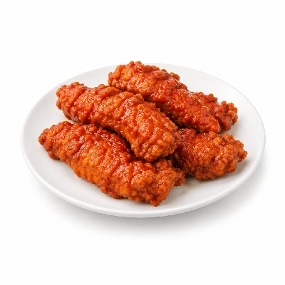 East Coast Wings + Grill 5 Buffalo Chicken Fingers Platter Breaded X-Hot