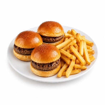East Coast Wings + Grill Burger Sliders with French Fries