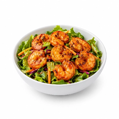 East Coast Wings + Grill Buffalo Salad with Shrimp Grilled X-Hot