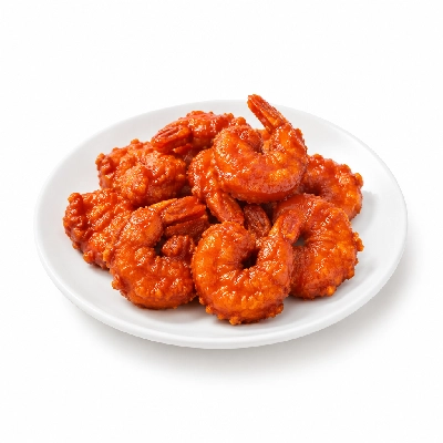 East Coast Wings + Grill Large Buffalo Shrimp Breaded Hot with Toast & Veggies