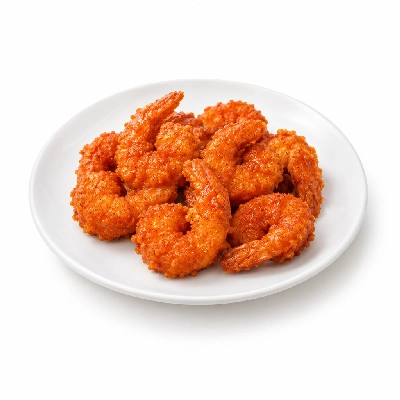 East Coast Wings + Grill Large Buffalo Shrimp Breaded Medium with Toast & Veggies