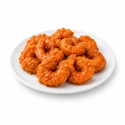 East Coast Wings + Grill Large Buffalo Shrimp Breaded Mild with Toast & Veggies
