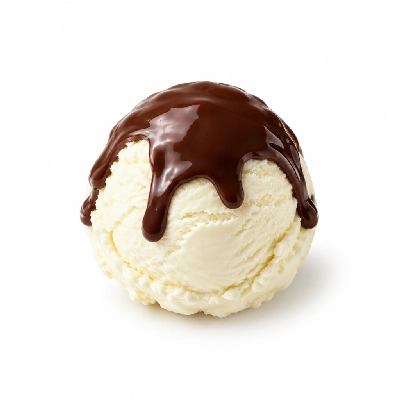East Coast Wings + Grill Scoop of Vanilla Ice Cream with Chocolate Sauce