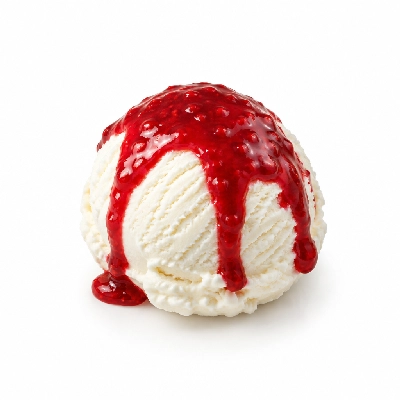 East Coast Wings + Grill Scoop of Vanilla Ice Cream with Raspberry Sauce