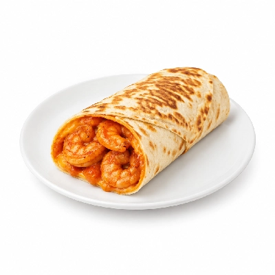 East Coast Wings + Grill Shrimp Buffalo Wrap Grilled with Flour Tortilla X-Hot