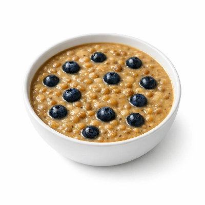 Easy Lentil Soup with Milk & Blueberries