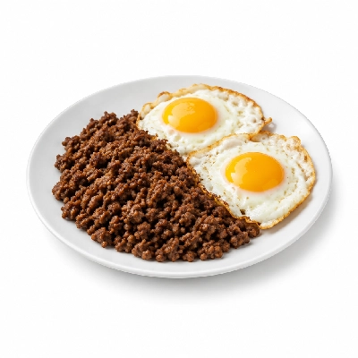 Eat'n Park Breakfast Ground Sirloin and Eggs Smile