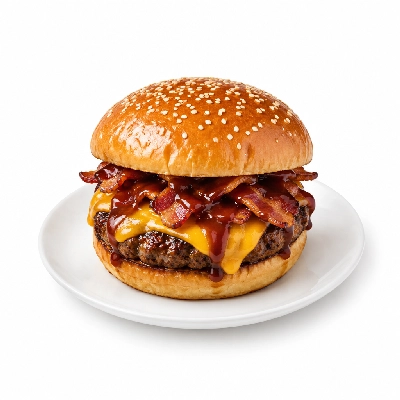 Eat'n Park Burgers Black Angus BBQ Bacon & Cheddar (with Gardenburger Patty)
