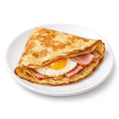 Egg and ham pancake