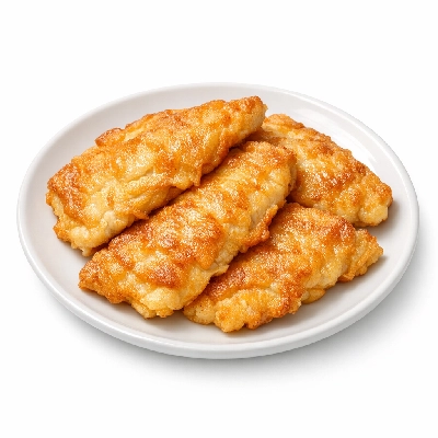 Egg-battered fish fillets