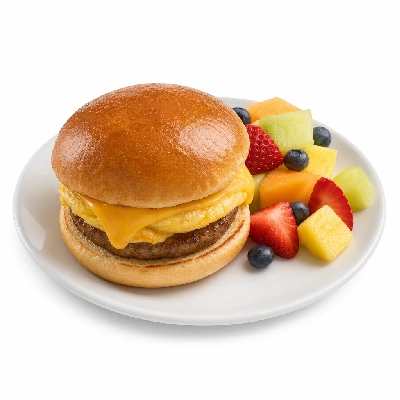 Egg Harbor Cafe Breakfast Sandwiches Fresh Fruit