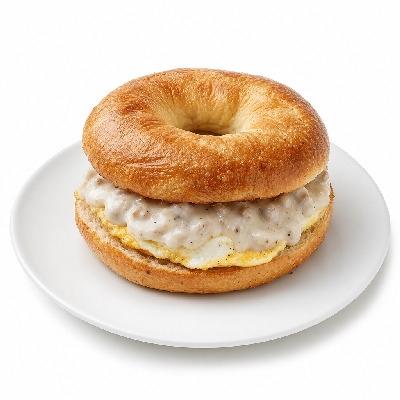 Einstein Bros. Country Bagel and Gravy Egg Sandwich