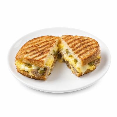 Einstein Bros. Egg Paninis Green Chile & Turkey Sausage Panini