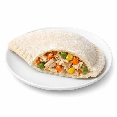 Entrees and sides turnover chicken- or turkey- vegetable-filled reduced fat frozen