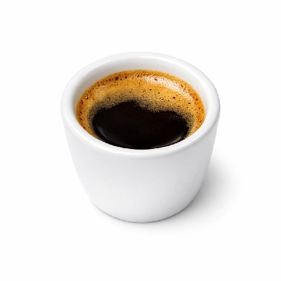 Espresso regular prepared without milk or sugar