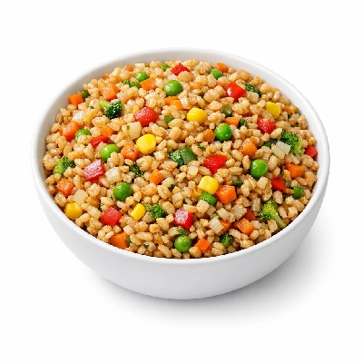 Farro and Vegetable No Oil "Fried Rice"