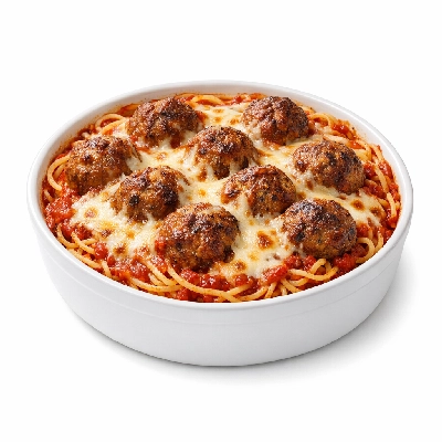 Fazoli's Baked Spaghetti with Meatballs