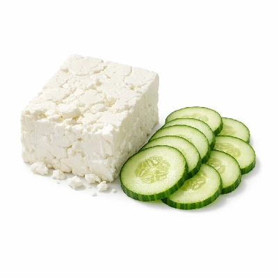 Feta With Sliced Cucumber
