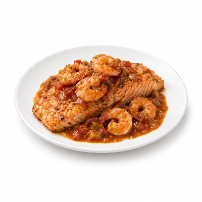Fire Mountain Entrees Salmon with Creole Shrimp
