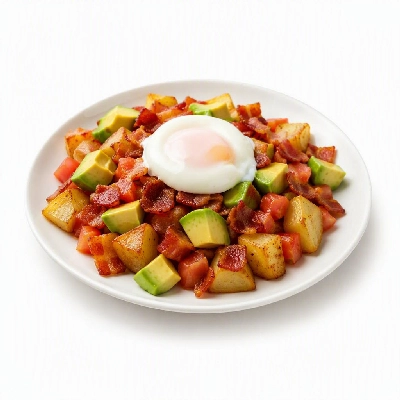 First Watch Breakfast Brunch Eggs-Clusives Avocado Bacon and Tomato Hash (Bacon)
