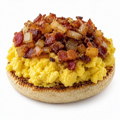 First Watch Breakfast Brunch Eggs-Clusives Bacon and Onion Hash English Muffin