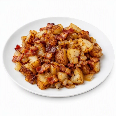 First Watch Breakfast Brunch Eggs-Clusives Bacon and Onion Hash (House-Roasted Onions)
