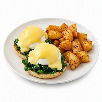 First Watch Breakfast Brunch Eggs-Clusives Eggs Benedict Florentine Seasoned Potatoes