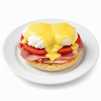 First Watch Breakfast Brunch Eggs-Clusives Eggs Benedict Ham and Tomatoes (English Muffin)