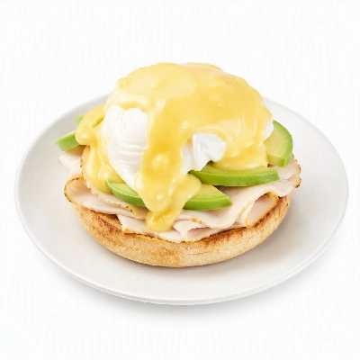 First Watch Breakfast Brunch Eggs-Clusives Eggs Benedict Turkey and Avocado Butter for English Muffin