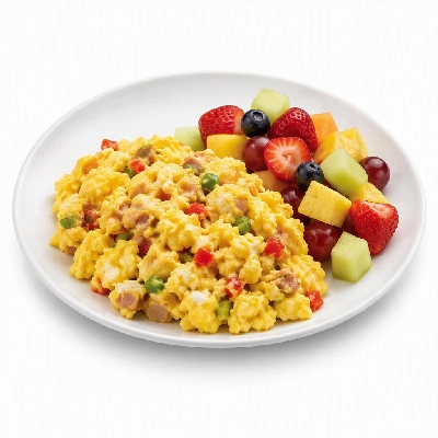First Watch Breakfast Brunch Eggs-Clusives Scramble Fresh Fruit
