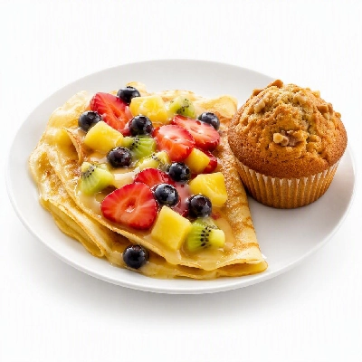 First Watch Breakfast Brunch the Healthier Side Fresh Fruit Crepes Banana Nut Muffin