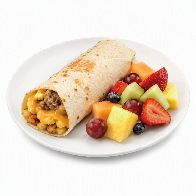 First Watch Breakfast Brunch the Healthier Side Power Wrap Fresh Fruit