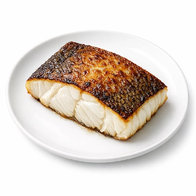 Fish halibut cooked with skin by Alaska Native